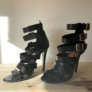 Black Stiletto Sandals